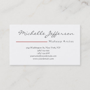 Makeup Artist Script Black White Cartão de visita