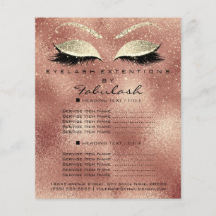 Makeup Beauty Salon Glitter Flyer Rosa Dourado Ski
