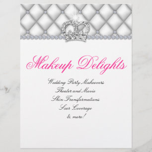 Makeup Flyer Hair Salon Satin Diamantes White
