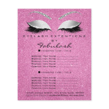 Makeup Lashes Beauty Salon Glitter Flyer Cinza Pin