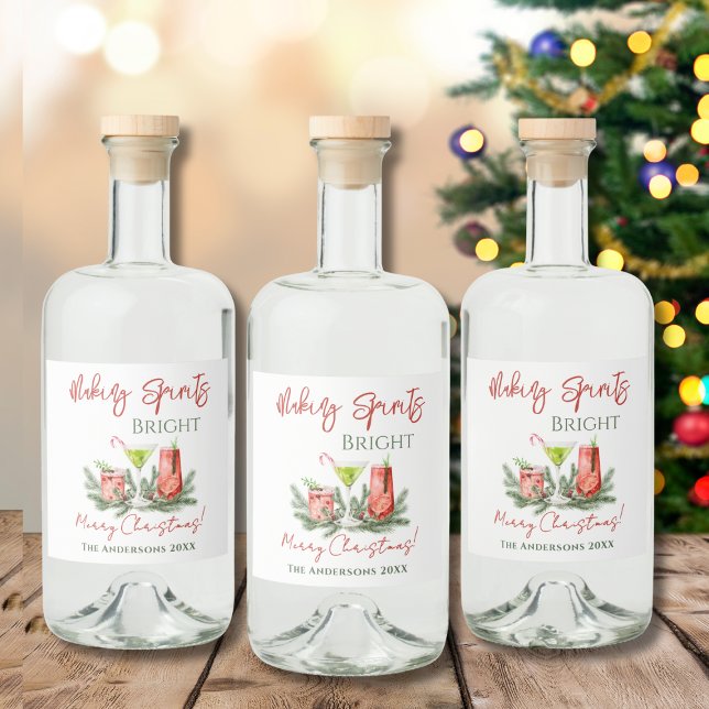 Making Spirits Bright Custom Holiday (Easily create and label your own DIY homemade spirits this holiday season. Bring on the Eggnog!)
