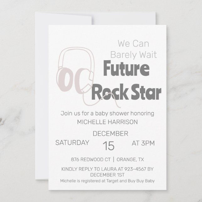 Mal Podemos Esperar Convite de Chá de Bebê Neutro (Frente)