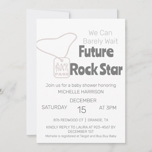 Mal Podemos Esperar Convite de Chá de Bebê Neutro (Frente)