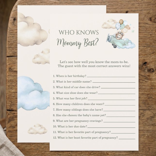 Mal Podemos Esperar Quem Sabe da Mamãe Jogo de Tri (Who Knows Mommy Best Game Bearly Wait Airplane Boy)