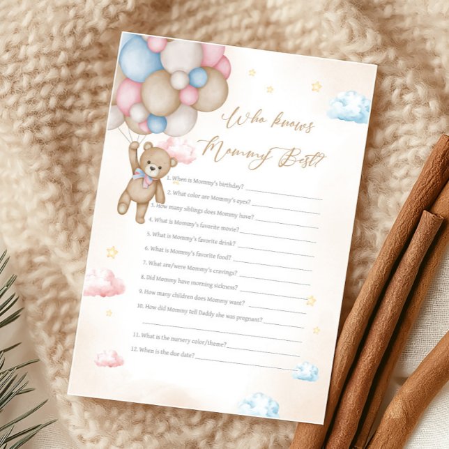 Mal Podemos Esperar Revelação de Gênero Quem Sabe  (Bear Gender Reveal Game)