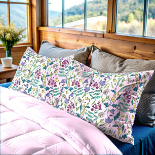 Mala cor-de-rosa com Travesseiro de flores selvage