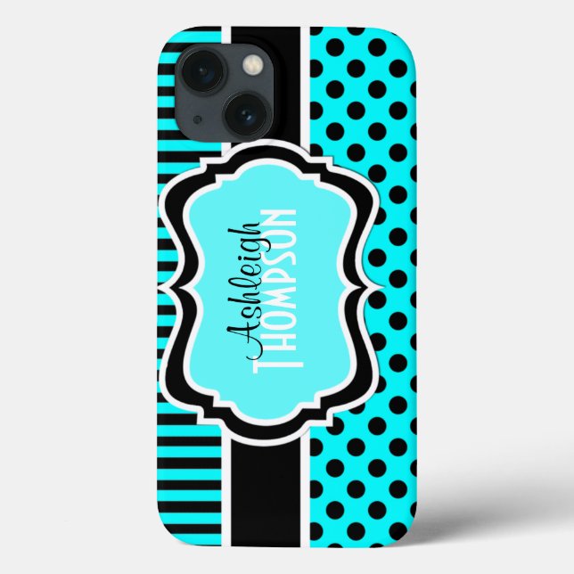 Mala de ar iPad Bolinhas brancas com risca branca  (Verso)