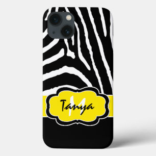 Mala de ar iPad com faixa de zebra amarela, preto