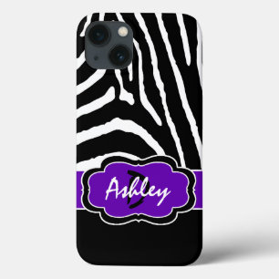 Mala de ar iPad de Zebra Púrpura, preto monograma