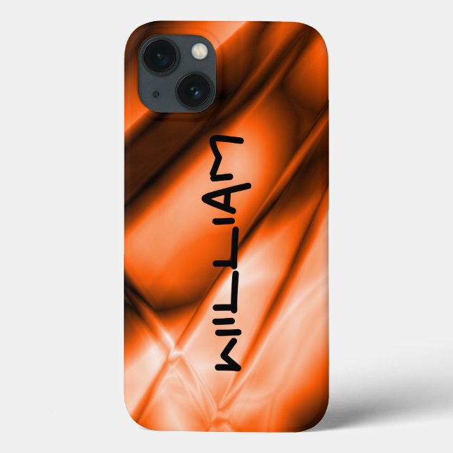 Mala difícil do iPhone colorido laranja personaliz (Verso)