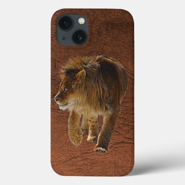 Mala do dispositivo Leather & African Lion (Verso)