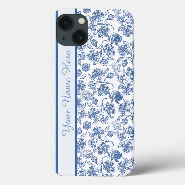 Mala do iPad do Lace Faux Floral do Indigo Persona (Verso)