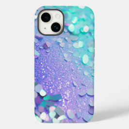 Mala dura do iPhone Mint da Lavanda Azul com Glitt