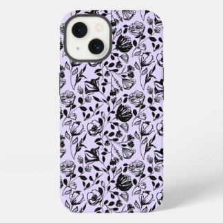 Mala Floral Lilac Desenhada À Mão