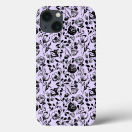 Mala Floral Lilac Desenhada À Mão