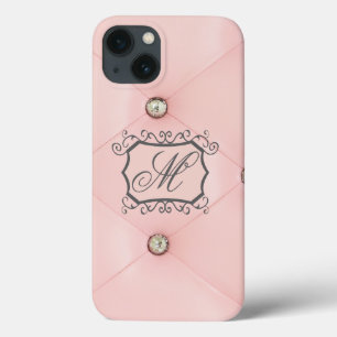 Mala iPad de couro tufada cor-de-rosa com rosca Di