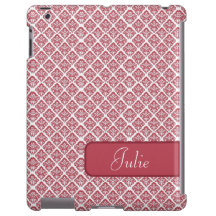 Mala iPad de Damasco Vermelho Personalizado