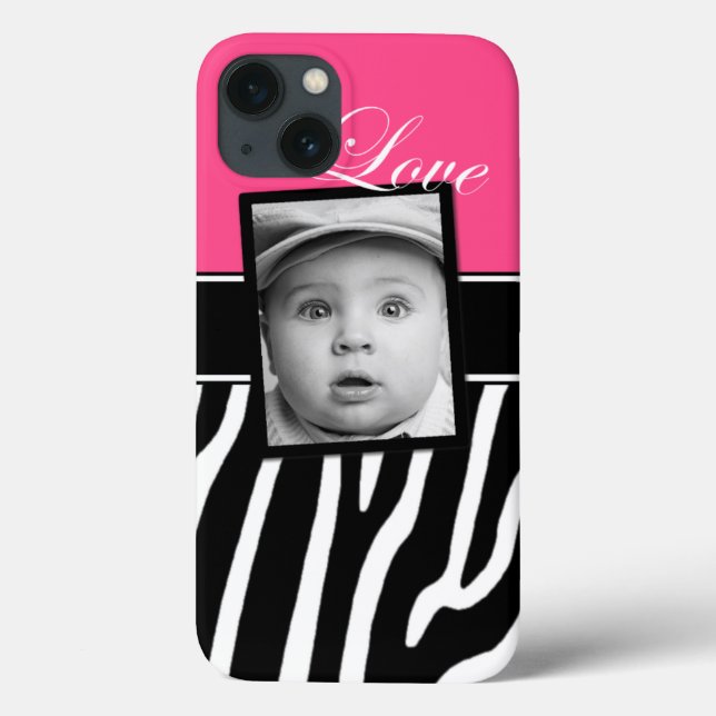 Mala iPad de Foto Zebra Rosa (Verso)