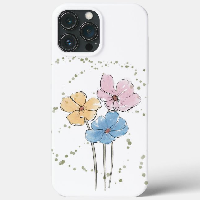 Mala Máxima das Flores de Água Selvagem iPhone 13  (Verso)