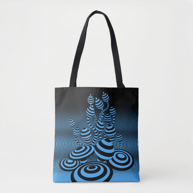 Mala média Tote Magic Mushroom design óptico. (Frente)