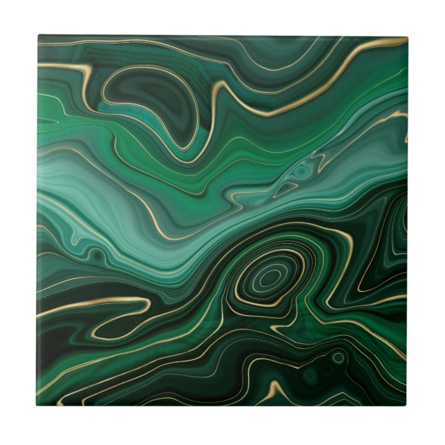 Malacite Pedra Preciosa Verde Dourado (Frente)