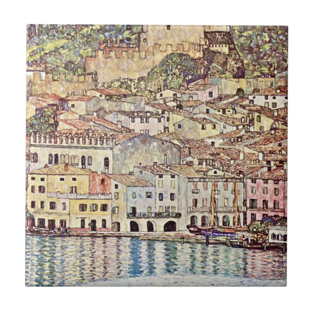 Malcesine no lago Garda por Gustav Klimt (Frente)