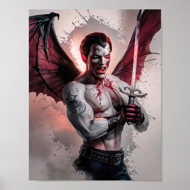 Maldito e bonito Vampiro Guerreiro Poster Art (Frente)