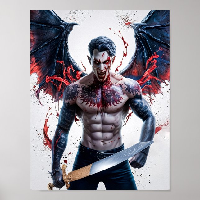 Maldito e bonito Vampiro Guerreiro Poster Art (Frente)