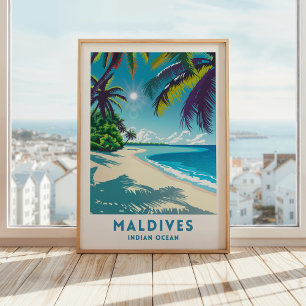Maldivas Viagem Impressão Poster de Arte no Muro d