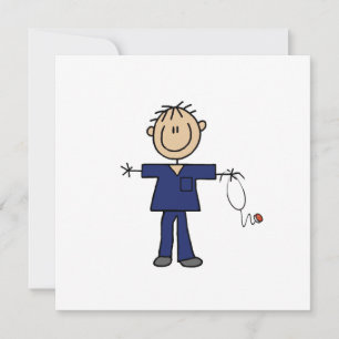 Male Stick Figura Enfermeiro Pele Média