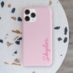 Maleta Cursiva Personalizada Cor-de-rosa-rosa-quen<br><div class="desc">Esta é uma Capa de telefone de iPhone personalizada de nome cursivo,  rosa-quente,  cor-de-rosa-rosa-quente!</div>