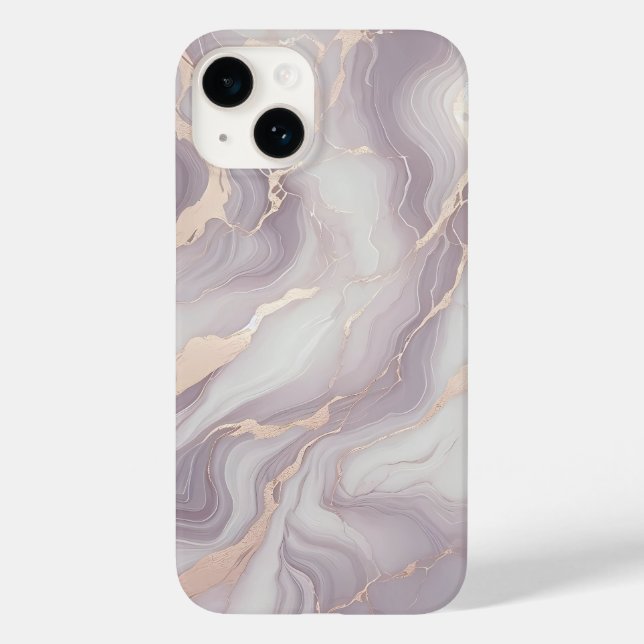 Maleta Marble iPhone 14 lavanda com Veias Prateada (Verso)