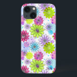 Maleta Smartphone com Design Floral colorida<br><div class="desc">Mala Smartphone com Design Floral colorido com personalização personalizável e cor de fundo. Escolha seu dispositivo apropriado no menu suspenso.</div>