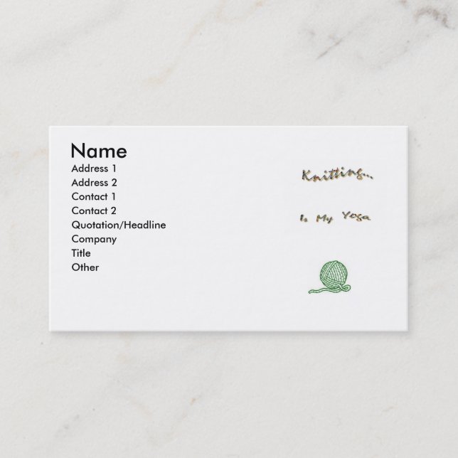 Malha como cartões da ioga (Frente)