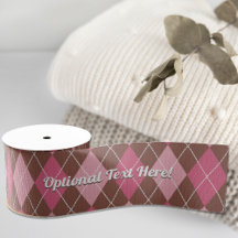Malha de Padrão Argyle Rosa e Marrom - Texto Opcio