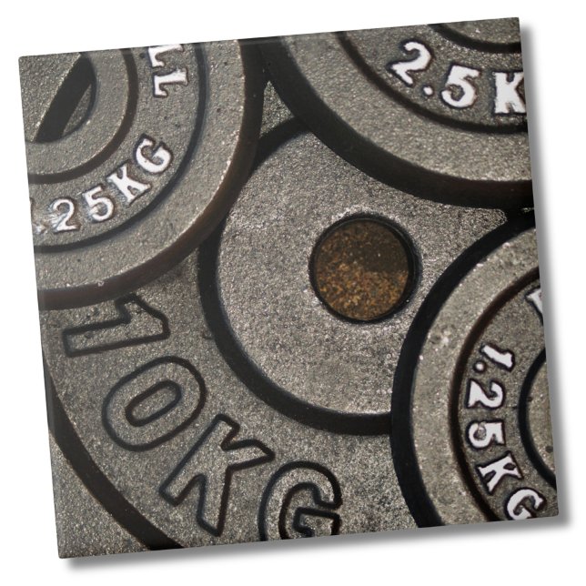 Malhação de Pesos do Gym Preto (Modern Abstract Black Weight Gym Weightlifting Ceramic Tile)