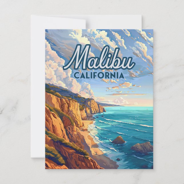 Malibu California Los Angeles Beach Card (Frente)