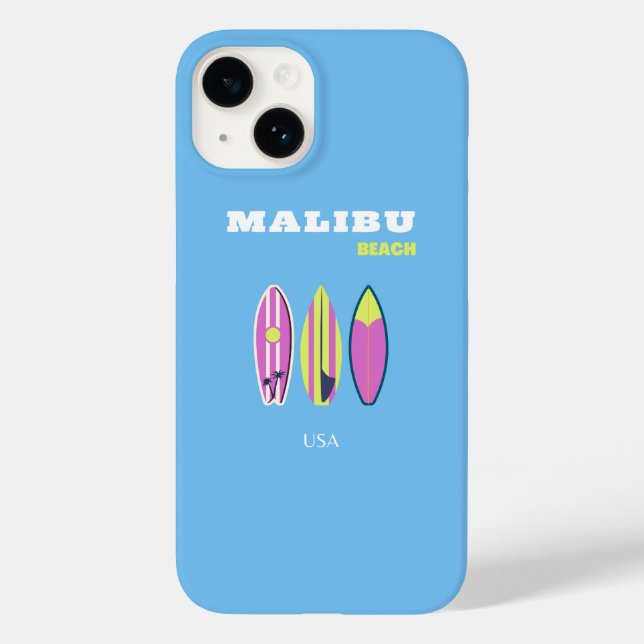 Malibu, praia Malibu, Tropical, Preppy, Blue (Verso)