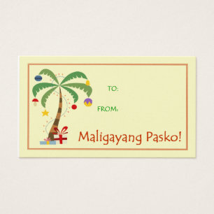 Maligayang Pasko Gift Tag - Árvore de Palma de Nat