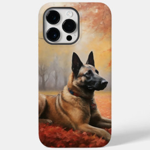 Malinoi belga no outono deixa cair inspiração