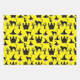 MALOWEEN BATS CAULDRONS SKULLS BROOMS