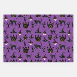 MALOWEEN BATS CAULDRONS SKULLS BROOMS