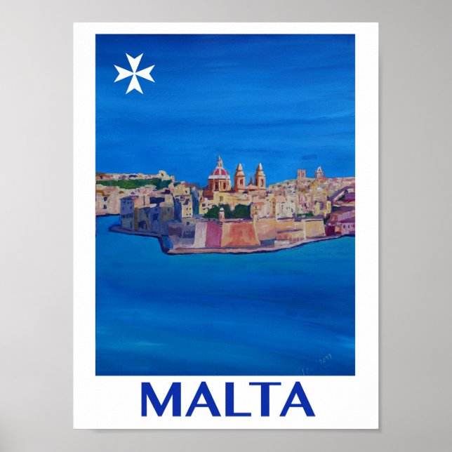 Malta Valetta Retro Poster (Frente)