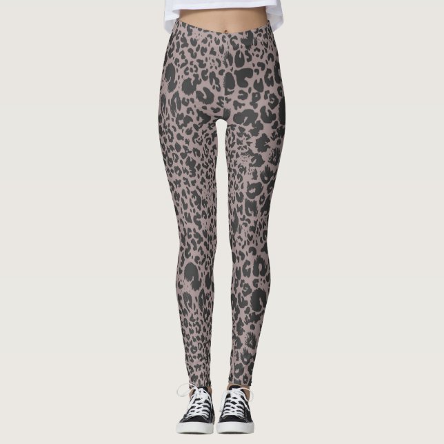 Malte Chocolate Animal Imprime Leggings femininas (Frente)