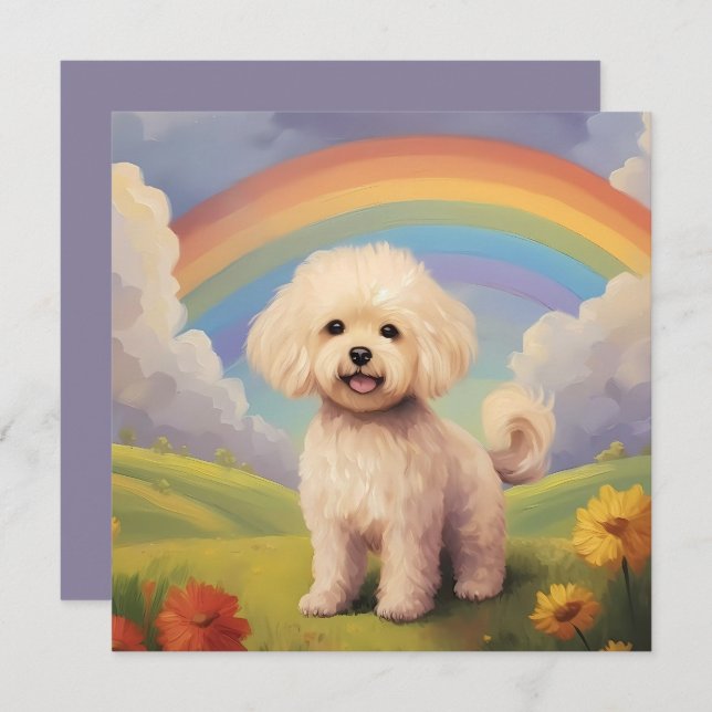Maltipoo Rainbow Bridge Custom Dog Name Sympathy (Frente/Verso)