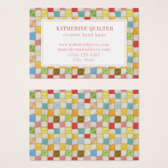 MALUCA Cartão de visita Euro QUILT (Frente & Verso)