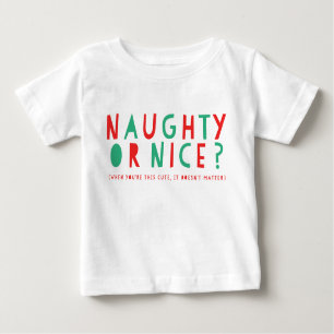 Malvado ou legal   Camiseta de bebê Natal