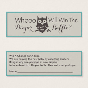 Mamã a ser Raffle da fralda da coruja do chá de