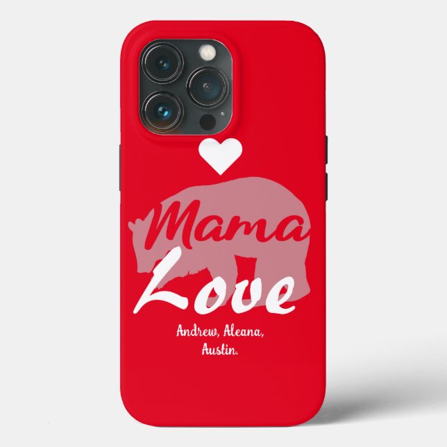 Mama Bear Mãe Nomes De Crianças Personalizados Per (Verso)