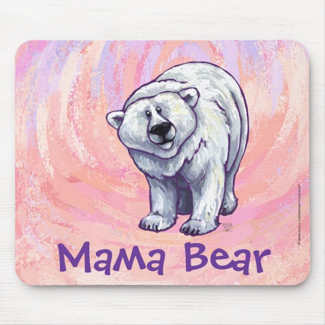 Mama Bear Polar Bear Mousepad (Frente)